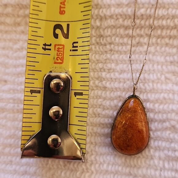 Baltic Sea lithuanian amber dainty silvertone necklace - Picture 7 of 7